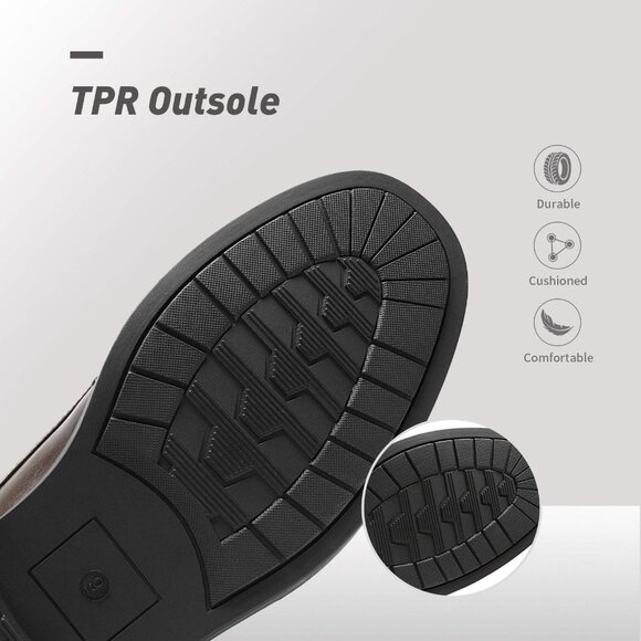 Men's Dark/Brown Classic Lace-up Cushioned Round-toe Formal Oxford Dress Shoes - Picture 8 of 10